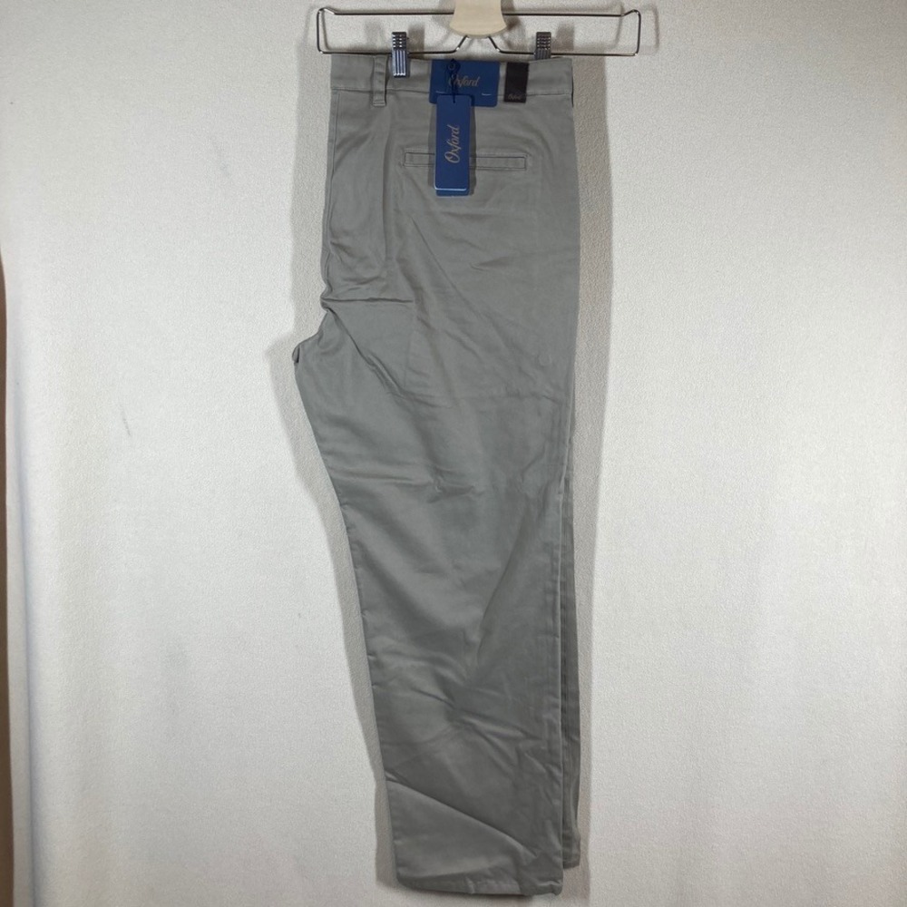 Oxford Mens Hadfield Cotton Chino Pant 42x30 Tan Flat Front Casual Professional